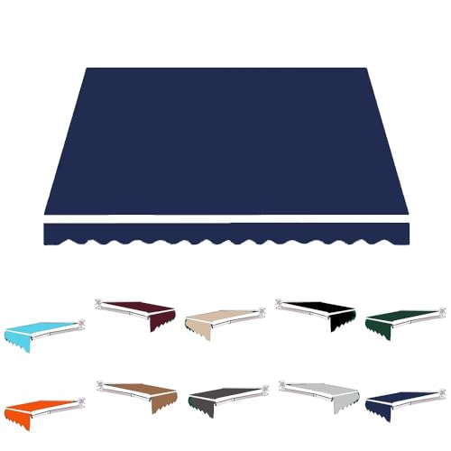 ZYXQQJ 200 245 300 350cm Klemmmarkise Ersatz Markisentuch Terrasse Markisenstoff (ohne Rahmen) Markisenbespannung Ersatzstoffe(Navy Blue,6.5x5ft/200x150cm) von ZYXQQJ
