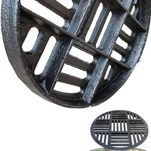 ZYXQQJ 200 300 350 400 550 650 700mm Runder Ablaufabdeckung Gusseisen Ablaufgitter Robustes Entwässerungsrinne Terrassen-Kanaldeckel(66x3cm-26x1.2in) von ZYXQQJ