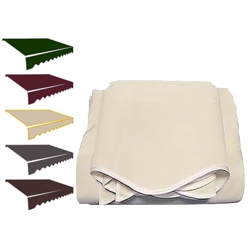 ZYXQQJ 250 300 350 400 500cm Markisen Ersatzstoff Klemmmarkise Ersatz Markisentuch Markisenbezug Sonnenschutz Stoff Wasserdicht Polyester Abdeckung(Beige,4x3m/13x10ft) von ZYXQQJ