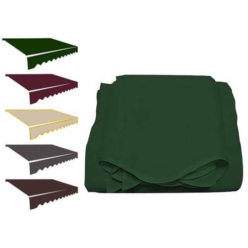 ZYXQQJ 250 300 350 400 500cm Markisen Ersatzstoff Klemmmarkise Ersatz Markisentuch Markisenbezug Sonnenschutz Stoff Wasserdicht Polyester Abdeckung(Dark Green,2x1.5m/6.5x5ft) von ZYXQQJ