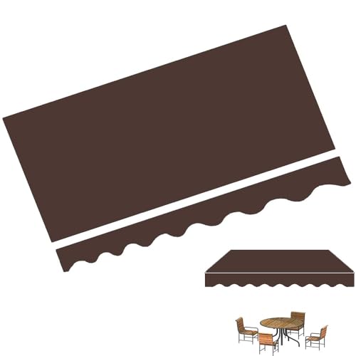 ZYXQQJ 3x2 3x2.5 3.5x3 4x3m Markisenstoff Einziehbare Markisentuch Markisenbespannung Klemmmarkise Ersatzstoff Sonnenschutz Für Garten Terrasse Balkon(Coffee,13x8ft/4x2.5m) von ZYXQQJ