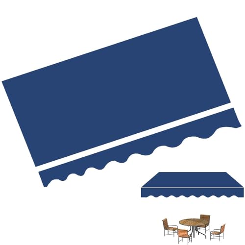 ZYXQQJ 3x2 3x2.5 3.5x3 4x3m Markisenstoff Einziehbare Markisentuch Markisenbespannung Klemmmarkise Ersatzstoff Sonnenschutz Für Garten Terrasse Balkon(Dark Blue,18x10ft/5.5x3m) von ZYXQQJ