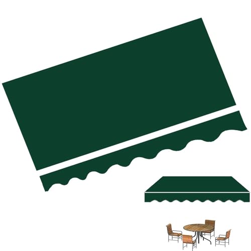 ZYXQQJ 3x2 3x2.5 3.5x3 4x3m Markisenstoff Einziehbare Markisentuch Markisenbespannung Klemmmarkise Ersatzstoff Sonnenschutz Für Garten Terrasse Balkon(Dark Green,6.5x5ft/2x1.5m) von ZYXQQJ