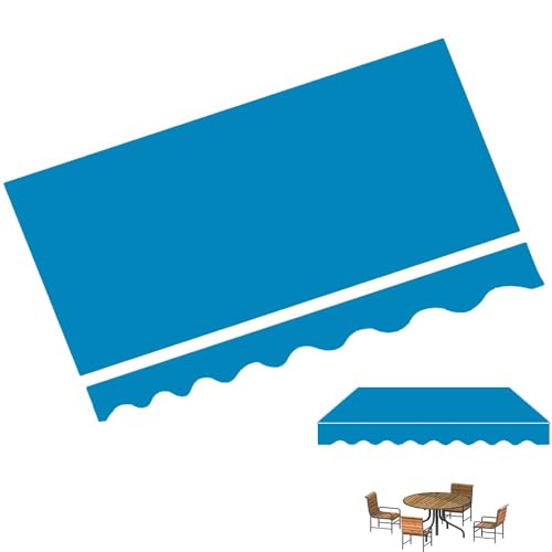 ZYXQQJ 3x2 3x2.5 3.5x3 4x3m Markisenstoff Einziehbare Markisentuch Markisenbespannung Klemmmarkise Ersatzstoff Sonnenschutz Für Garten Terrasse Balkon(P Blue,18x10ft/5.5x3m) von ZYXQQJ