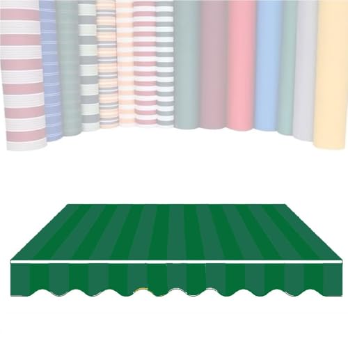 ZYXQQJ 3x2.5 4x2.5m 2.5x2m 3x2m wasserdichte Ersatzstoff Markisenbespannung Markisenstoff Ersatz Für Einziehbare Klemmmarkise Balkonmarkisen Canvas(Stripe B,2.5x2.1m/8x7ft) von ZYXQQJ