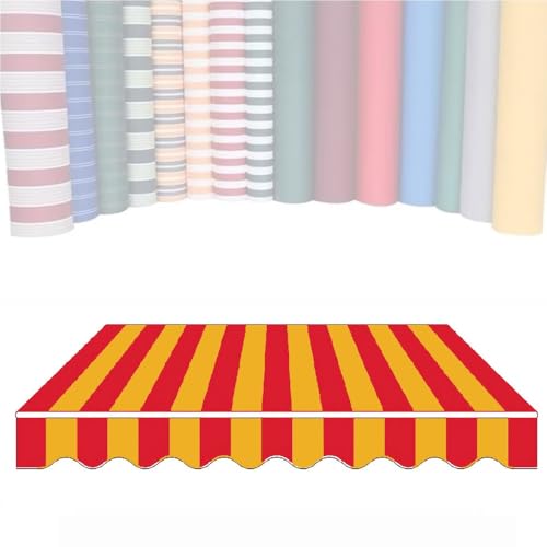 ZYXQQJ 3x2.5 4x2.5m 2.5x2m 3x2m wasserdichte Ersatzstoff Markisenbespannung Markisenstoff Ersatz Für Einziehbare Klemmmarkise Balkonmarkisen Canvas(Stripe C,6x3m/20x10ft) von ZYXQQJ