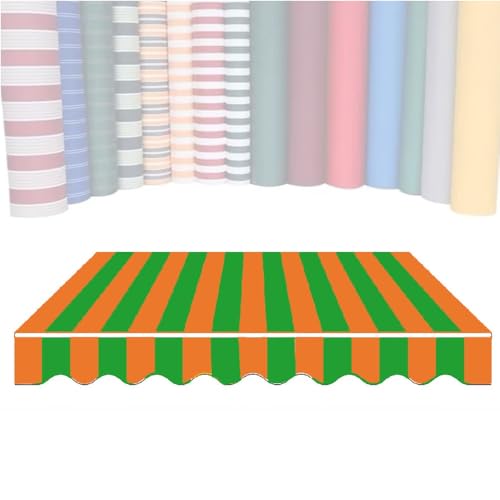 ZYXQQJ 3x2.5 4x2.5m 2.5x2m 3x2m wasserdichte Ersatzstoff Markisenbespannung Markisenstoff Ersatz Für Einziehbare Klemmmarkise Balkonmarkisen Canvas(Stripe E,2.5x2.1m/8x7ft) von ZYXQQJ