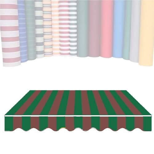 ZYXQQJ 3x2.5 4x2.5m 2.5x2m 3x2m wasserdichte Ersatzstoff Markisenbespannung Markisenstoff Ersatz Für Einziehbare Klemmmarkise Balkonmarkisen Canvas(Stripe F,3x2m/10x6.5ft) von ZYXQQJ