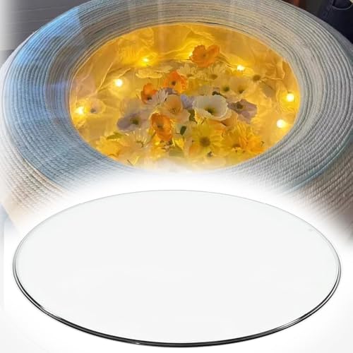 ZYXQQJ 45cm 88cm 65cm 75cm Rund Glasplatte Tischplatte Gehärtetes Glas Für Esstisch 8mm Dicke Round Glass Panel DIY Table(Ø45cm/17.7in) von ZYXQQJ