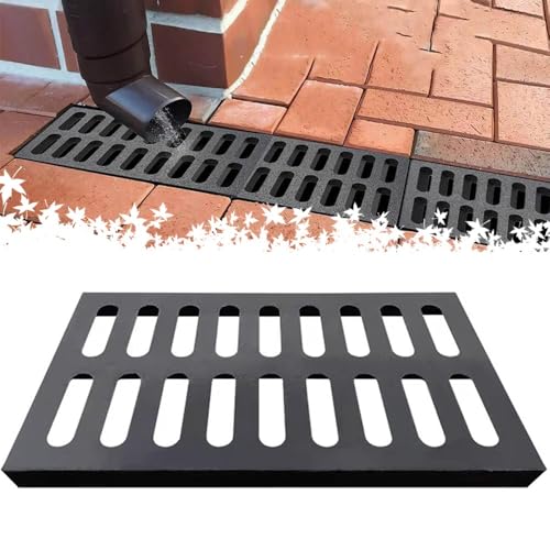 ZYXQQJ 50×20 50×25 50×30 50×35cm Abflussgitter Aus Gusseisen Metall-Abflussrost Für Betonboden Hof Auffahrt Garage Robuste Entwässerungsroste(50x35x3cm) von ZYXQQJ