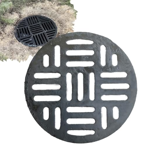 ZYXQQJ Abflussabdeckung Aus Gusseisen Ablaufgitter Für Den Außenbereich Runde Abflussrost Langlebige Auffangbecken-Gitterabdeckung 20 30 40 45 55 60 68 70cm(64x3cm-25.2x1.2in) von ZYXQQJ