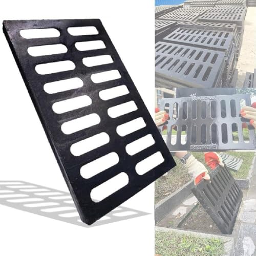 ZYXQQJ Abflussabdeckungen Gusseisen-Ablaufgitter 20×50 35×50 40×50 50×50cm Robuste Entwässerungsabdeckung Kanalrost Regenwasser(200 * 500 * 30mm/7.8 * 20 * 1.2in) von ZYXQQJ