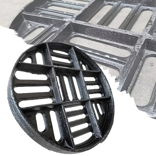 ZYXQQJ Abflussgitter Für Den Außenbereich 30 40 50 60 70cm Runder Kanalrost Abflussabdeckung Gusseisen Abwasserrost Robuste Außenablaufabdeckung(30x3cm/11.8x1.2in) von ZYXQQJ