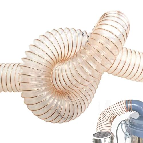 ZYXQQJ Absaugschlauch PU-Staubsammelschlauch Ø 120 140 160 180 200 220 300mm Transparent Spiralschlauch Schwer Entflammbar Flexschlauch 1.5mm Wandstärke(6m/19.6ft,32mm-1.26in) von ZYXQQJ