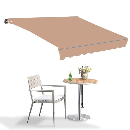 ZYXQQJ Einziehbare Markisestoff 200 300 350 400 500 550cm Gelenkarmmarkise Markisentuch Markisenbespannung Sonnenschutz Wasserdicht Langlebiger Stoff ﻿(Khaki,12x10ft/3.6x3m) von ZYXQQJ