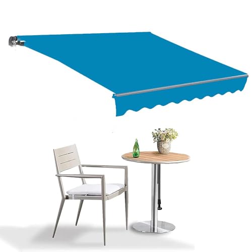 ZYXQQJ Einziehbare Markisestoff 200 300 350 400 500 550cm Gelenkarmmarkise Markisentuch Markisenbespannung Sonnenschutz Wasserdicht Langlebiger Stoff ﻿(P Blue,6.5x5ft/2x1.5m) von ZYXQQJ