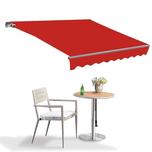 ZYXQQJ Einziehbare Markisestoff 200 300 350 400 500 550cm Gelenkarmmarkise Markisentuch Markisenbespannung Sonnenschutz Wasserdicht Langlebiger Stoff ﻿(Red,8x7ft/2.45x2.1m) von ZYXQQJ