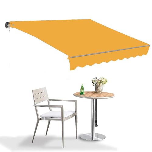 ZYXQQJ Einziehbare Markisestoff 200 300 350 400 500 550cm Gelenkarmmarkise Markisentuch Markisenbespannung Sonnenschutz Wasserdicht Langlebiger Stoff ﻿(Yellow,10x6.5ft/3x2m) von ZYXQQJ
