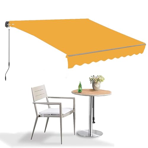 ZYXQQJ Einziehbare Markisestoff 200 300 350 400 500 550cm Gelenkarmmarkise Markisentuch Markisenbespannung Sonnenschutz Wasserdicht Langlebiger Stoff ﻿(Yellow,10x8ft/3x2.5m) von ZYXQQJ