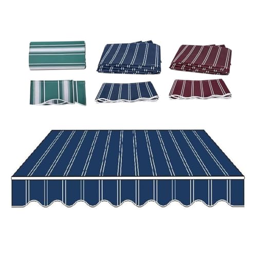 ZYXQQJ Einziehbare Markisestoff Klemmmarkise Ersatz Markisentuch Balkon Markisenbespannung Wechseln 350x250cm 300x200cm 250x200cm(Blue,5x3m/16x10ft) von ZYXQQJ