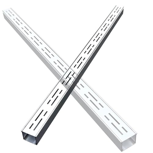 ZYXQQJ Entwässerungsrinne Edelstahl Graben 1 M Lang Schmaler Abflussgraben Mit Gitter Terrassenrinnen-Abflussset Metall Lineare Regenrinnensiebe(7x3x100cm/2.8x1.2x39in) von ZYXQQJ