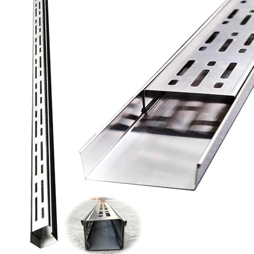 ZYXQQJ Entwässerungsrinne Edelstahl-Rinnenabläufe Schmaler Rinnenablauf Aussen Hochleistungs-Rinnenentwässerungsset Robuste Sickerleitung(150x1000x50mm) von ZYXQQJ