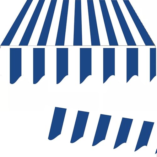 ZYXQQJ Ersatzstoff Für Einziehbare Klemmmarkise 300/350/360/400CM Außen Markisenbespannung Ausziehbarer Markisenstoff Terrasse Markisentuch(Blue 1,16x10ft/500x300cm) von ZYXQQJ
