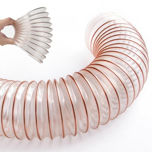 ZYXQQJ Flexibler PU-Staubsammelschlauch Transparenter Vakuumschlauch 1.5 Mm Dick Absaugschlauch Ø 50 60 63 80 102 140 200 250 300mm(4m/13.1ft,170mm-6.7in) von ZYXQQJ
