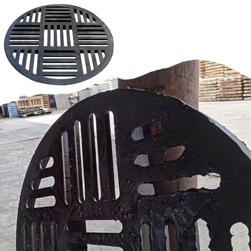 ZYXQQJ Grabenabdeckung Runder Bodenablauf 30 40 50 60cm Runder Bodenablauf Gusseisen Balkon Anti-Blockierender Bodenablauf Für Den Außenbereich(45x3cm/17.7x1.2in) von ZYXQQJ