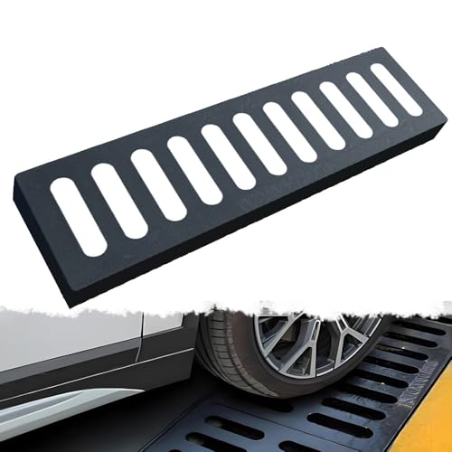 ZYXQQJ Gusseisen-Ablaufgitter Metallabwasserrost Robuster Abflussabdeckungen Schwarz Rechteckig Kanalrost Für Terrasse, Rasen, Garten(15x50x3cm/5.9x20x1.9in) von ZYXQQJ