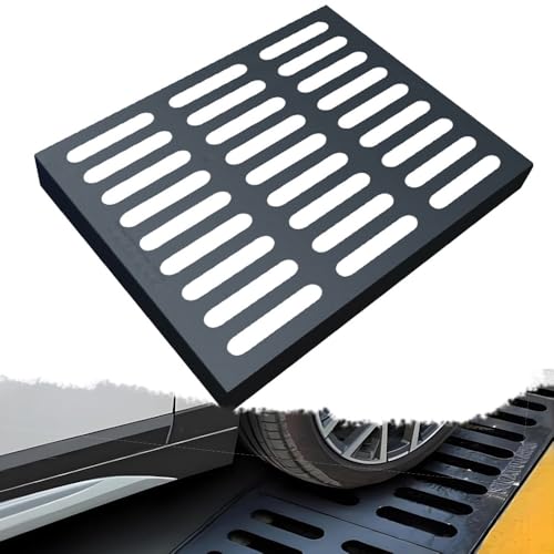 ZYXQQJ Gusseisen-Ablaufgitter Metallabwasserrost Robuster Abflussabdeckungen Schwarz Rechteckig Kanalrost Für Terrasse, Rasen, Garten(60x60x3cm/24x24x1.9in) von ZYXQQJ
