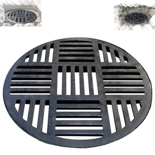 ZYXQQJ Gusseisen-Ablaufgitter Runder Abflussabdeckung Für Den Außenbereich Garten-Entwässerungsrost Robuster Abwasserrost 30 35 45 55 65cm(64x3cm/25.2x1.2in) von ZYXQQJ