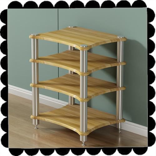 ZYXQQJ HiFi-Rack Plattenspieler Stand Audio-Video-Regal 1 2 3 4 Etagen Bodenstehender Av-Ständer, Stereokomponenten-Schrank(Light Walnut,4 Tier-85cm high) von ZYXQQJ