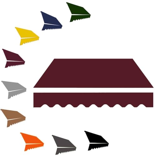 ZYXQQJ Klemmmarkise Ersatz Markisentuch Balkon Markisenstoff 200 250 300 350 400cm Sonnenschutz Ersatzstoff Markise Canvas Für Terrasse Draussen Garten Markt(Burgundy,6.5x5ft/200x150cm) von ZYXQQJ