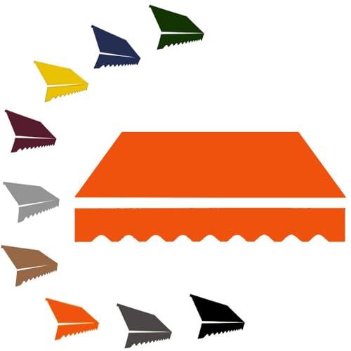 ZYXQQJ Klemmmarkise Ersatz Markisentuch Balkon Markisenstoff 200 250 300 350 400cm Sonnenschutz Ersatzstoff Markise Canvas Für Terrasse Draussen Garten Markt(Orange,13x10ft/400x300cm) von ZYXQQJ