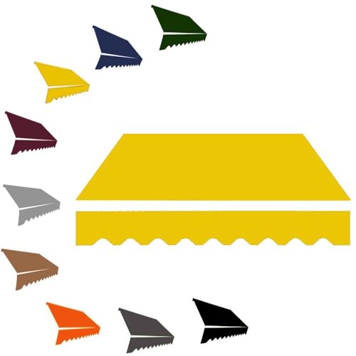 ZYXQQJ Klemmmarkise Ersatz Markisentuch Balkon Markisenstoff 200 250 300 350 400cm Sonnenschutz Ersatzstoff Markise Canvas Für Terrasse Draussen Garten Markt(Yellow,8x7ft/245x210cm) von ZYXQQJ