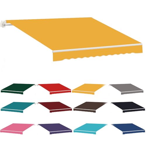 ZYXQQJ Klemmmarkise Markisentuch Einstellbare Markisenbespannung Canvas Markisen Ersatzstoff Sonnenschutz Stoff Außen Markisenstoff(Yellow) von ZYXQQJ