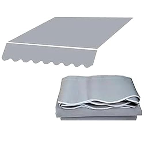 ZYXQQJ Klemmmarkise Markisentuch Terrasse Markisenstoff 2.5m/3m/3.5m/4m/5m/5.5m Wasserdicht Außen Markisenbespannung Mit Volant(Light Grey,5.9x5ft/180x150cm) von ZYXQQJ