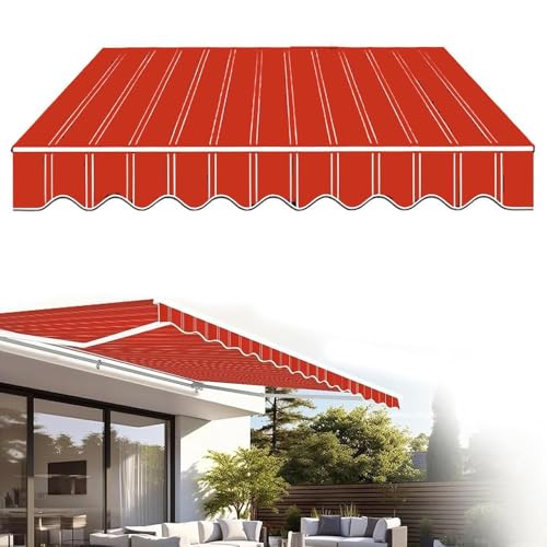 ZYXQQJ Markise Ersatzstoff Einziehbarer Terrassen Markisenstoff Klemmmarkise Markisentuch Markisenbespannung Canvas Ersatzteile 2.45m 2.5m 3.5m 4m 5m 6m(Orange,3.5x2.5m/11.5x8.2ft) von ZYXQQJ