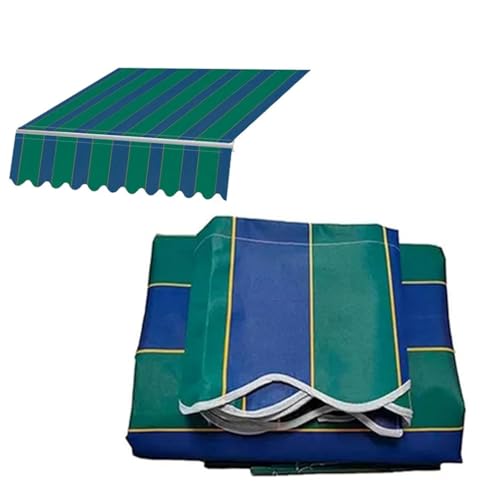 ZYXQQJ Markisenbespannung Canvas Gewerblicher Markisenstoff Ersatz Für Einziehbare Klemmmarkise Gelenkarmmarkise Ersatzstoffe Mit Volant(Blue,16x13ft/500x400cm) von ZYXQQJ