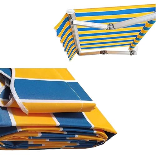 ZYXQQJ Markisenbespannung Canvas Gewerblicher Markisenstoff Ersatz Für Einziehbare Klemmmarkise Gelenkarmmarkise Ersatzstoffe Mit Volant(Yellow,8.2x6.5ft/250x200cm) von ZYXQQJ