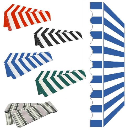 ZYXQQJ Markisenbespannung Canvas Markisenstoff Einziehbare Klemmmarkise Ersatztuch 200/250/300/400/500cm Polyester Überdachung Canvas(Blue,20x10ft/600x300cm) von ZYXQQJ