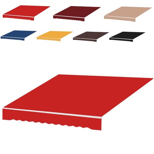 ZYXQQJ Markisenbespannung Canvas Markisenstoff Mit Volant 350×250cm 400×300cm Klemmmarkise Markisentuch Sonnenschutz Unterstand(Brown,450x300cm/14.7x9.8ft) von ZYXQQJ