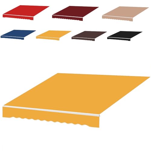 ZYXQQJ Markisenbespannung Canvas Markisenstoff Mit Volant 350×250cm 400×300cm Klemmmarkise Markisentuch Sonnenschutz Unterstand(Deep Blue,200x200cm/6.5x6.5ft) von ZYXQQJ
