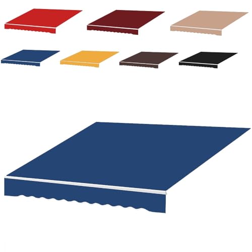 ZYXQQJ Markisenbespannung Canvas Markisenstoff Mit Volant 350×250cm 400×300cm Klemmmarkise Markisentuch Sonnenschutz Unterstand(Light Blue,200x200cm/6.5x6.5ft) von ZYXQQJ