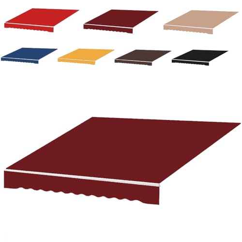 ZYXQQJ Markisenbespannung Canvas Markisenstoff Mit Volant 350×250cm 400×300cm Klemmmarkise Markisentuch Sonnenschutz Unterstand(Orange,400x250cm/13x8ft) von ZYXQQJ