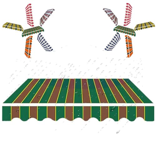 ZYXQQJ Markisenbespannung Für Einziehbare Klemmmarkise 3 X 2.5 M 3.5 X 2.5 M 4 X 3 M Wasserdicht Markisentuch Ersatzstoff Markise Canvas(Stripe A,6x3m/20x10ft) von ZYXQQJ