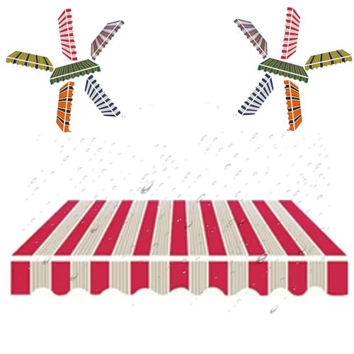 ZYXQQJ Markisenbespannung Für Einziehbare Klemmmarkise 3 X 2.5 M 3.5 X 2.5 M 4 X 3 M Wasserdicht Markisentuch Ersatzstoff Markise Canvas(Stripe E,2x1.5m/6.5x5ft) von ZYXQQJ