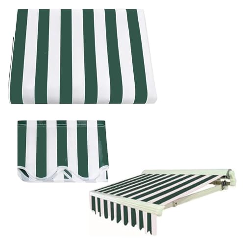 ZYXQQJ Markisenbespannung Markisenstoff Ersatz Für Terrassen Klemmmarkise 2×1.5m 3×2.5m 3.5×3m 4×3m 5×4m 6×2m UV Schutz Polyester Überdachung(Green,6.5x5ft/200x150cm) von ZYXQQJ