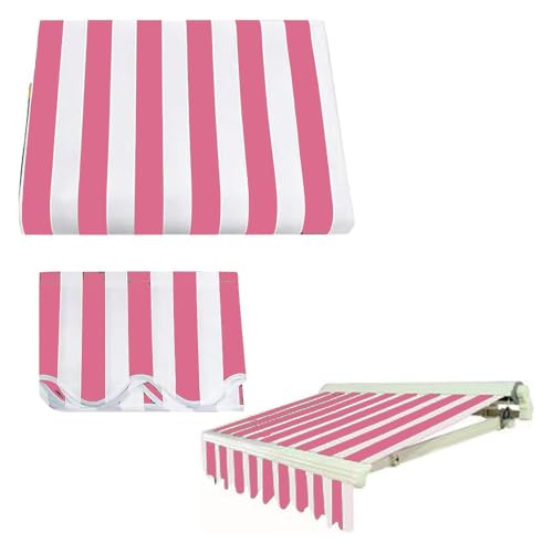 ZYXQQJ Markisenbespannung Markisenstoff Ersatz Für Terrassen Klemmmarkise 2×1.5m 3×2.5m 3.5×3m 4×3m 5×4m 6×2m UV Schutz Polyester Überdachung(Pink,10x6.5ft/300x200cm) von ZYXQQJ